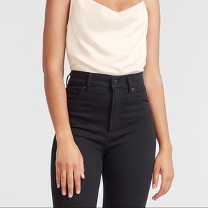 Express Ivory Satin Cowl Neck Cami